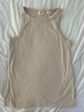 Levi's Ribbed Tank Top in Light Cream